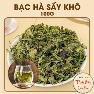 Lá bạc hà sấy khô 100g, bạc hà lẫn cành, lá, thơm, sạch - Lãn Ông