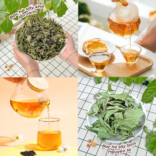 Lá bạc hà sấy khô 100g, bạc hà lẫn cành, lá, thơm, sạch - Lãn Ông