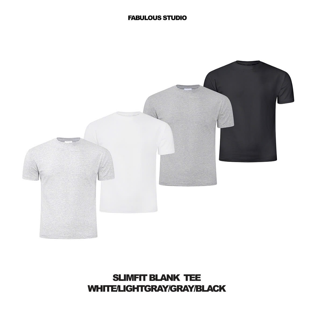 Áo Thun Ôm Body FABULOUS Tôn Chiều Cao Cổ Tròn Cotton 4 chiều Clean Fit Nam Nữ - 004