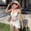 Set 3 món bikini lưới mảnh phối kèm chân váy MCA phong cách mùa hè đi biển S076