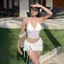 Set 3 món bikini lưới mảnh phối kèm chân váy MCA phong cách mùa hè đi biển S076