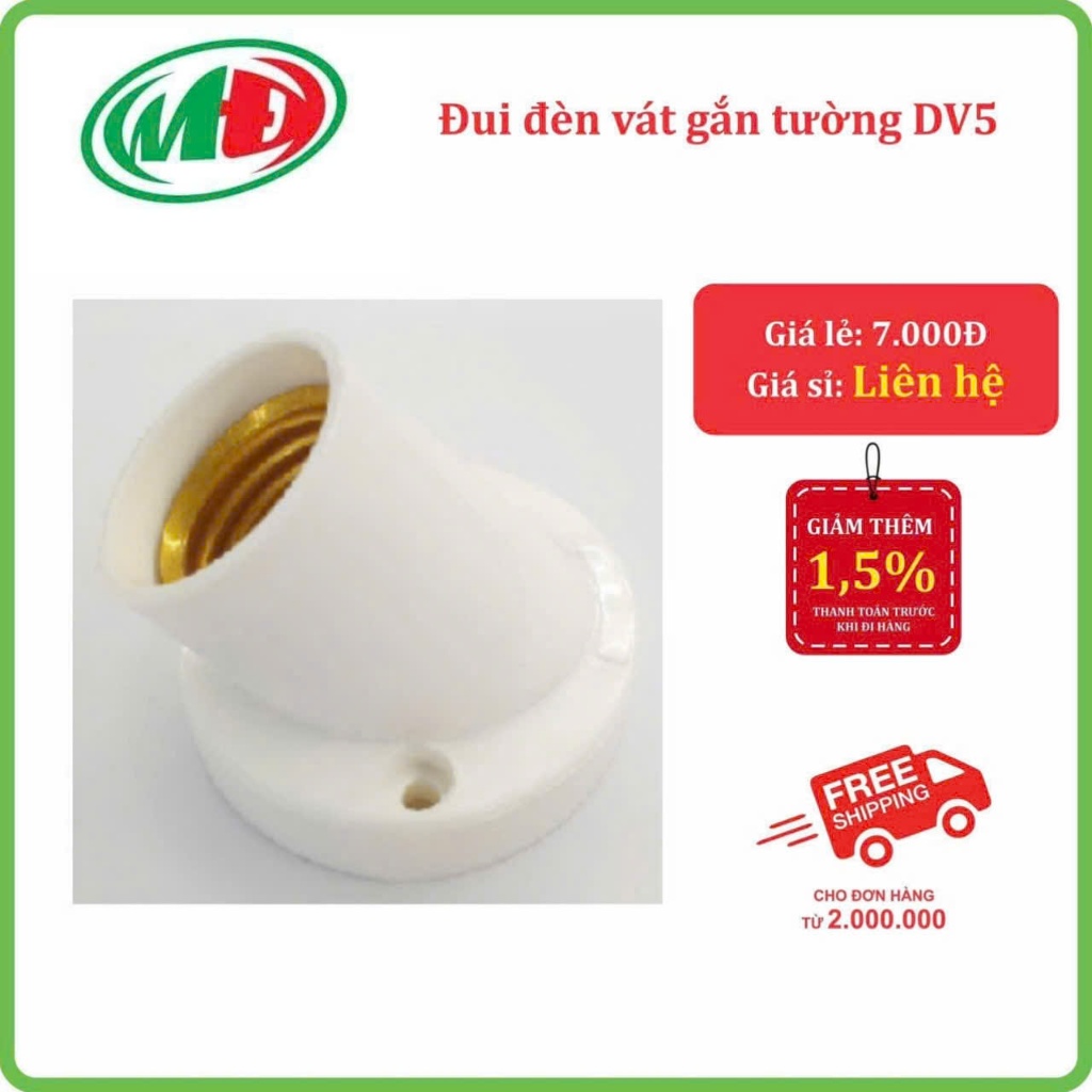 Đui đèn vát Hiếu Hưng gắn tường ĐT3 chuẩn đui E27