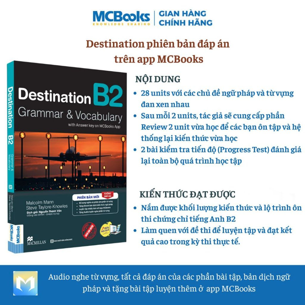 Sách - Destination B2 Grammar and Vocabulary Tặng Audio và bài tập thực hành MCBooks