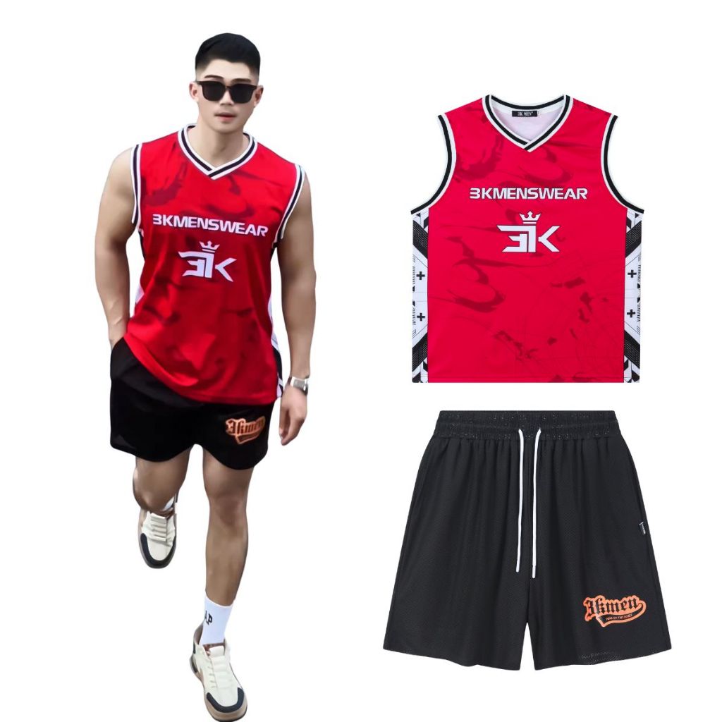Áo Tanktop 3D+Quần Đùi Thể Thao Bóng Rổ Lưới 2 Lớp Thoáng Khí thấm hút mồ hôi[Combo Độc Quyền 3KMEN]