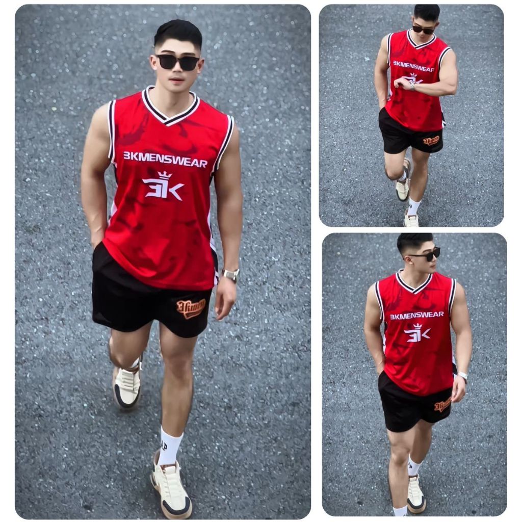 Áo Tanktop 3D+Quần Đùi Thể Thao Bóng Rổ Lưới 2 Lớp Thoáng Khí thấm hút mồ hôi[Combo Độc Quyền 3KMEN]