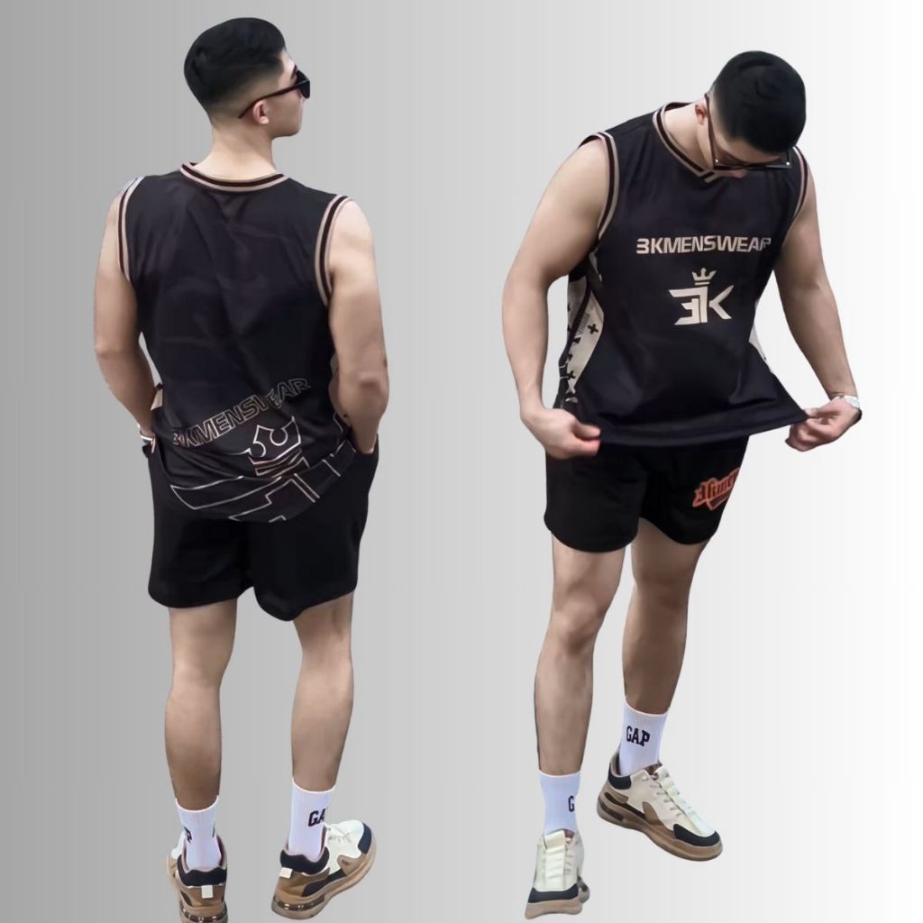 Áo Tanktop 3D+Quần Đùi Thể Thao Bóng Rổ Lưới 2 Lớp Thoáng Khí thấm hút mồ hôi[Combo Độc Quyền 3KMEN]