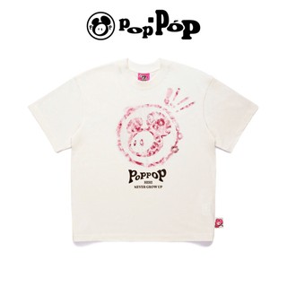 POPPOP Áo Thun Poppop hihi Mascot PP Kiss Tee 100% Cotton Form Oversize Unisex - Cream