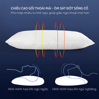 Ruột gối hơi bông gòn M2T Bedding trắng tinh khiết gối đầu nằm êm ái hỗ trợ đầu và cổ