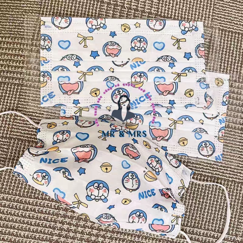 (Set 10/50c) khẩu trang y tế Hoạt Hình Doraemon Người Lớn