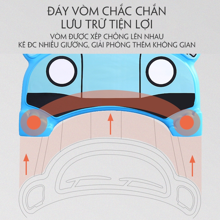 Giường nhựa cho bé hình thú đáng yêu kt 128*60 cm