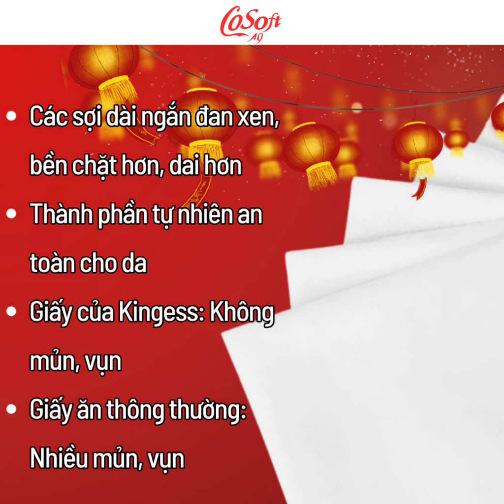 GIẤY ĂN TẾT Kingess Mang Tài Lộc Đến Cho Mọi Nhà Giấy 5 Lớp/ 500 Tờ Cao Cấp dày dặn mịn màng