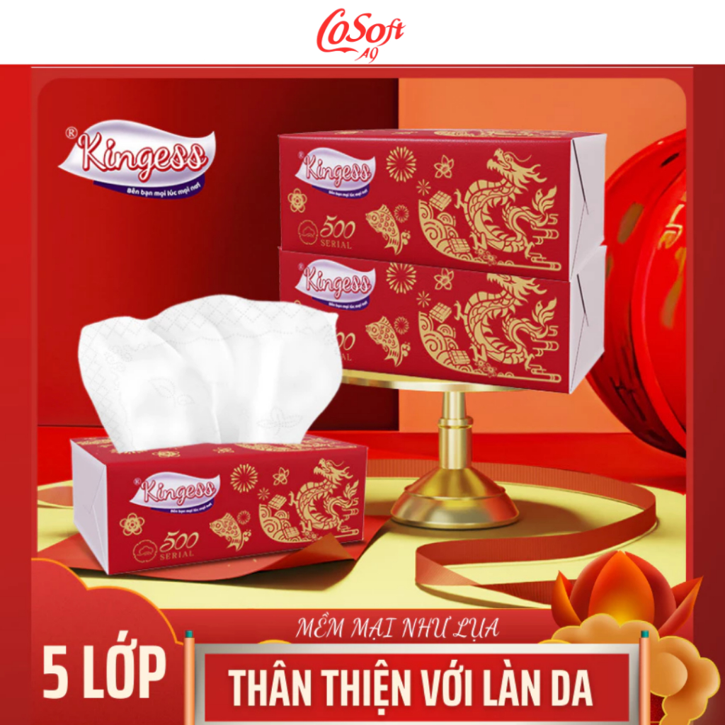 GIẤY ĂN TẾT Kingess Mang Tài Lộc Đến Cho Mọi Nhà Giấy 5 Lớp/ 500 Tờ Cao Cấp dày dặn mịn màng