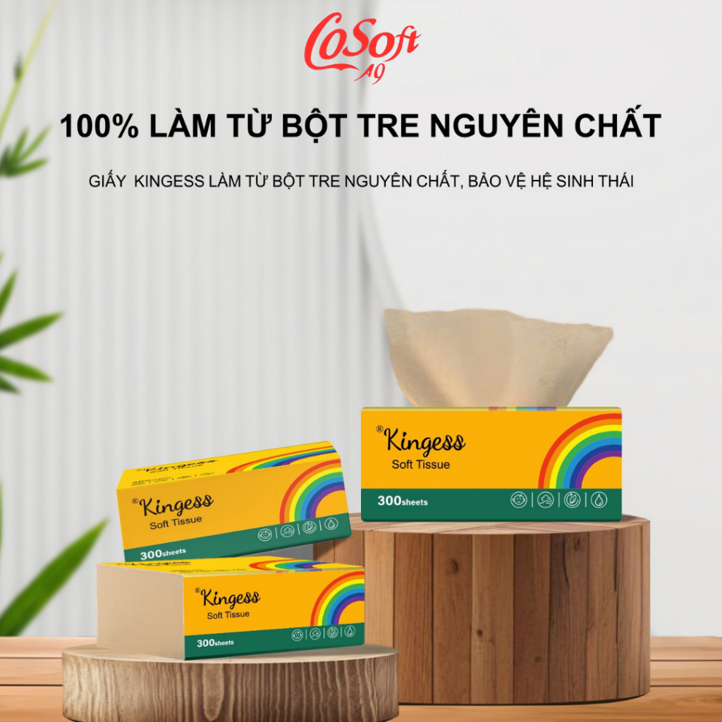 Khăn Giấy Rút Kingess Than Tre 3 Lớp – Mềm Dai, Không Phụ Gia – Thùng 30 Gói Tiết Kiệm Cho Gia Đình