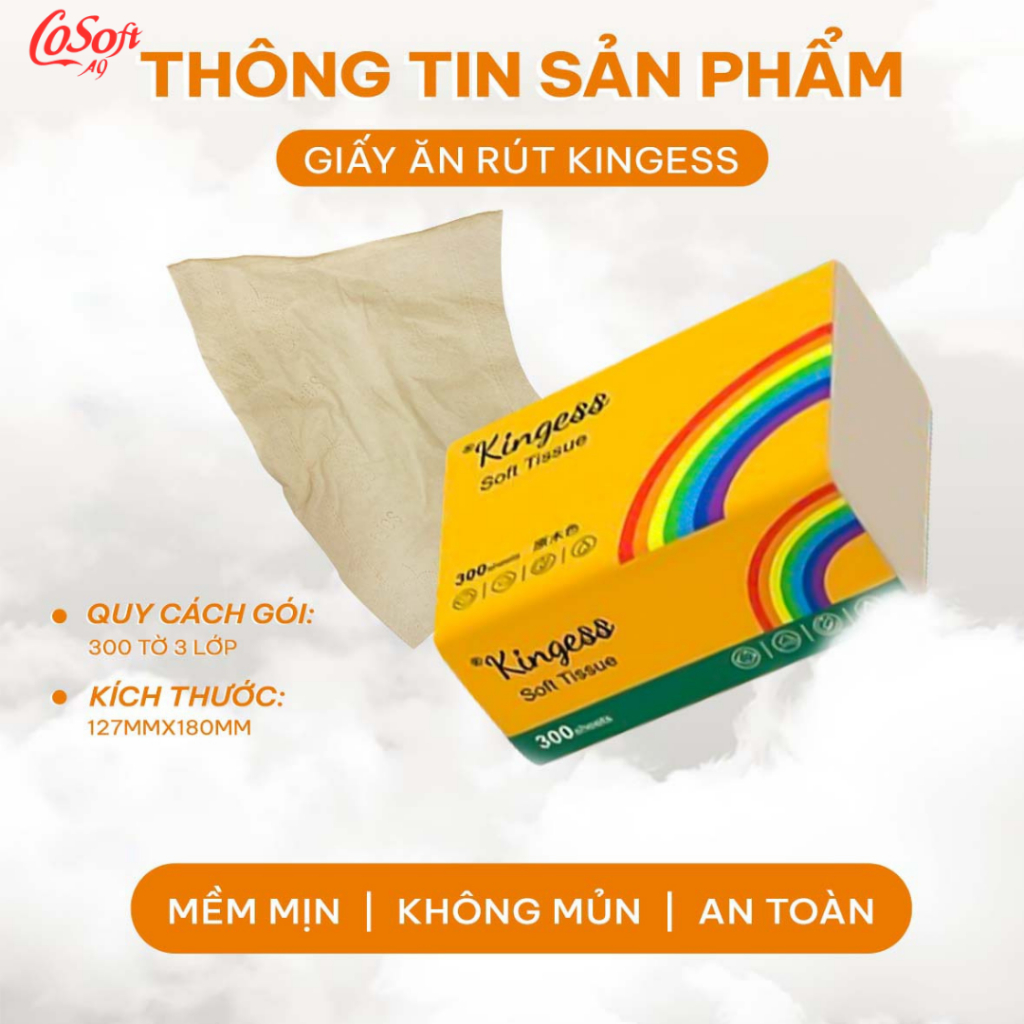 Khăn Giấy Rút Kingess Than Tre 3 Lớp – Mềm Dai, Không Phụ Gia – Thùng 30 Gói Tiết Kiệm Cho Gia Đình