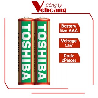 Vỉ 2 viên Pin đũa AAA Toshiba R03KG chính hãng - Pin carbon - Pin không sạc