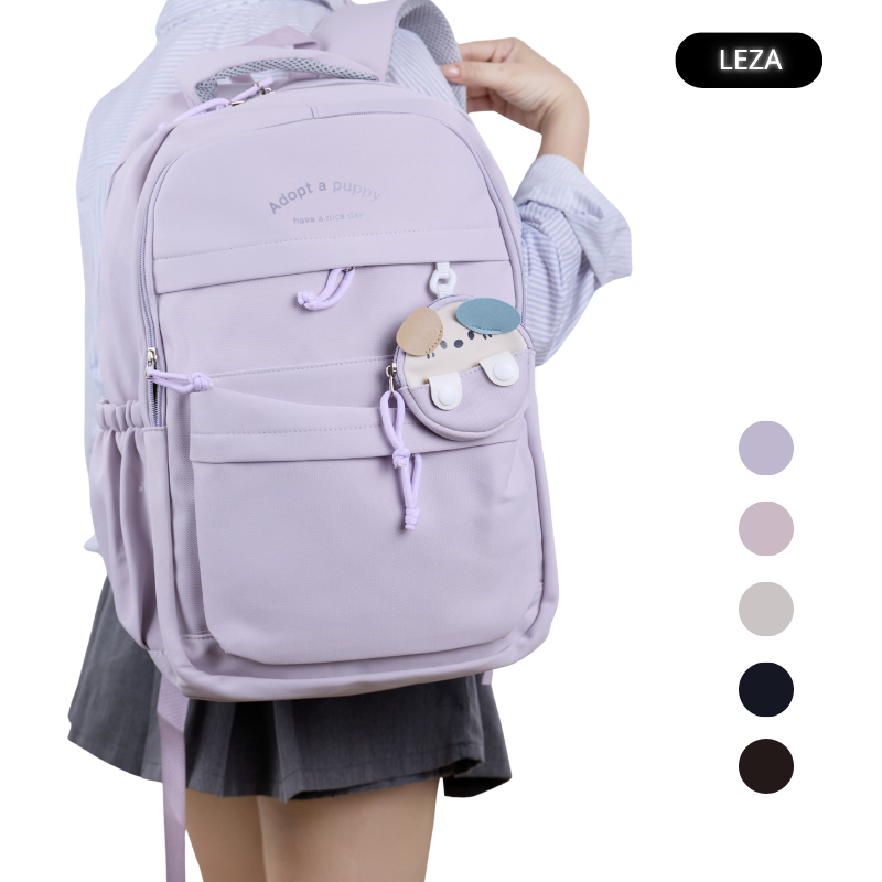 Ba Lô Bánh Mì LEZA ulzzang Hot Trend chống thấm nước đi học, đi làm, đi chơi