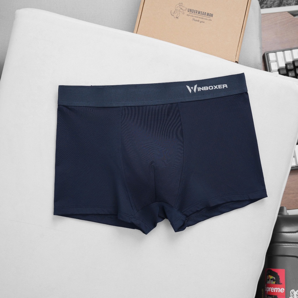 Combo 4 Quần Lót Nam WinBoxer Cao Cấp Thun Lạnh Kháng Khuẩn Thoáng Khí Co Giãn 4 Chiều , Set 5 Màu Thoải Mái Vận Động