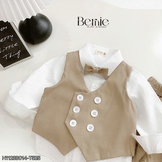Set gile vest công tử cho bé trai, bộ gile vest 4 chi tiết (gile, sơ mi, quần, nơ) H1123B014-T525