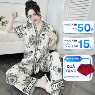 Bộ Pijama Quần Dài Áo Cộc Chất Lụa Latin Cao Cấp Thương Hiệu Xavia P6
