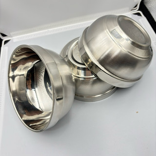 Bát cơm inox 304 bạch kim hai lớp chống bỏng 13cm