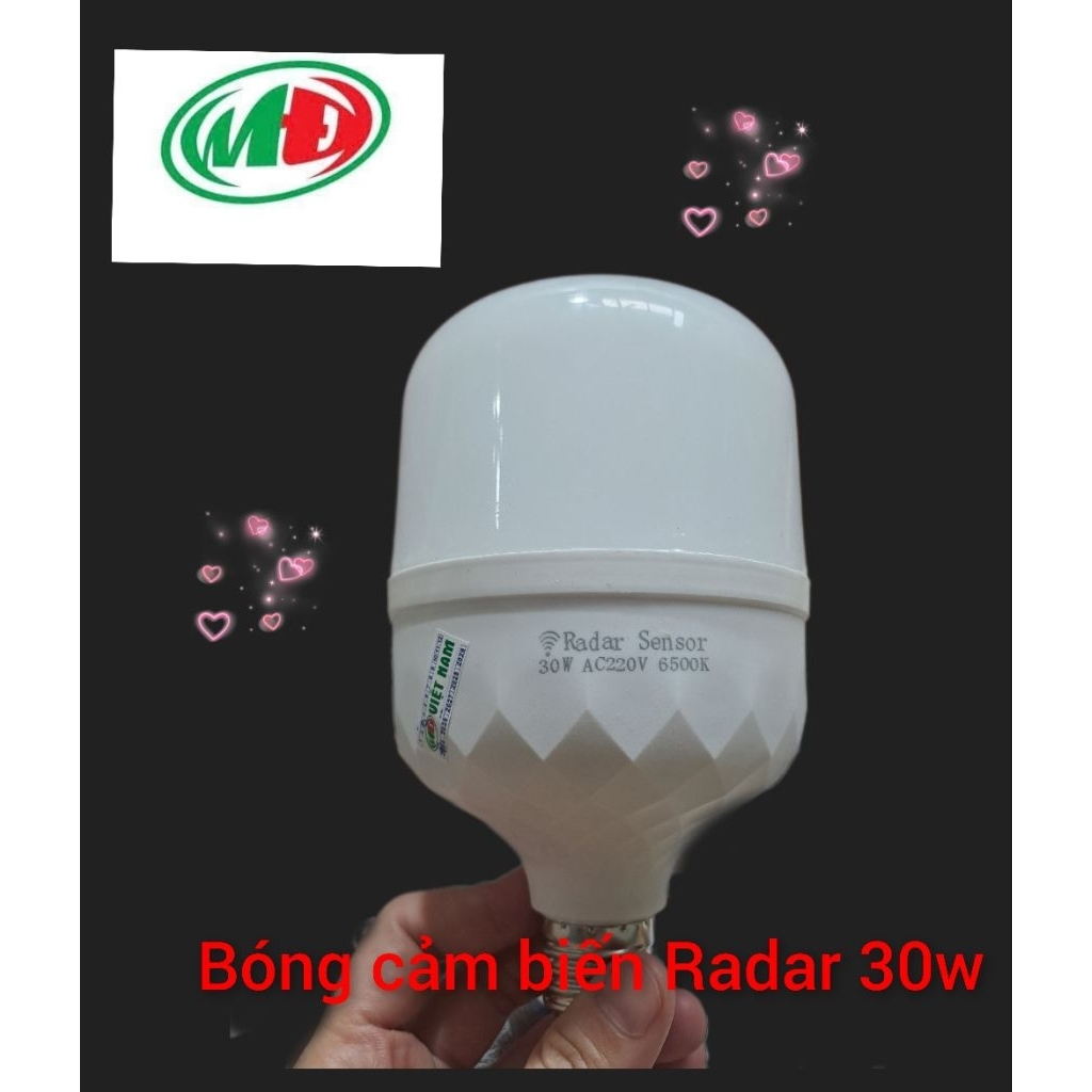 Bóng cảm biến Radar tự động sáng khi có người( 2 cảm biến: Ánh sáng + chuyển động) gian hàng chính hãng