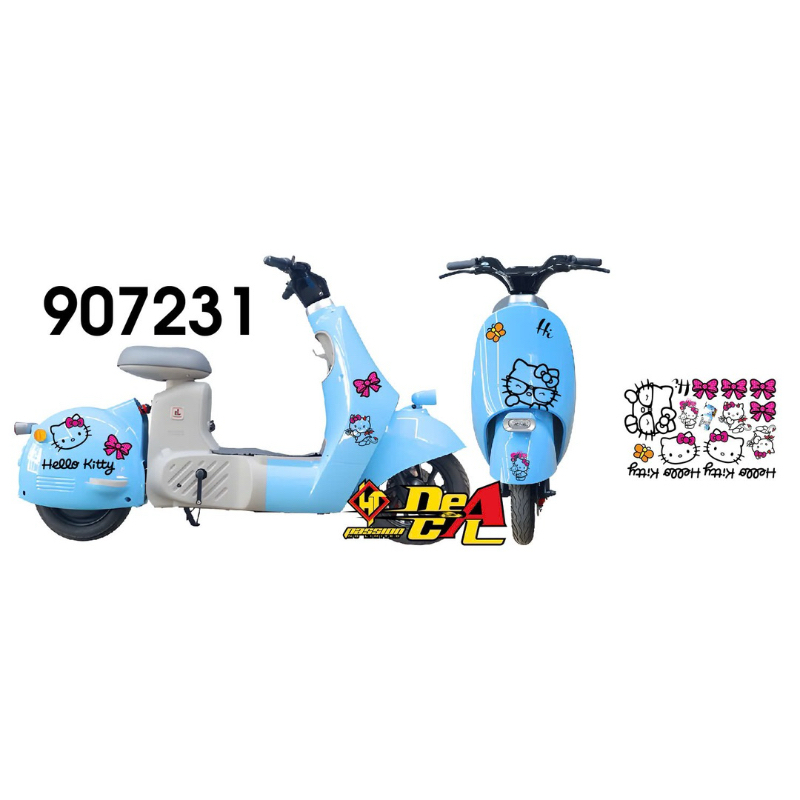 Tem Rời Xe Điện, xe Máy Hello Kitty in UV mực nổi ánh nhũ 907231 ...