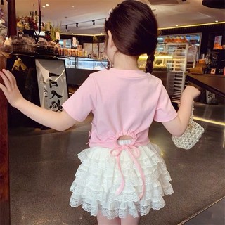 [B&G] Sét váy trắng tầng bồng bềnh, áo thun cotton hồng dễ thương cho bé gái từ 10-45kg(2-12 tuổi)