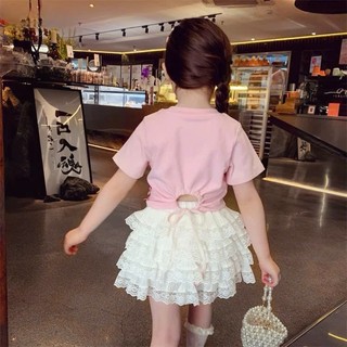 [B&G] Sét váy trắng tầng bồng bềnh, áo thun cotton hồng dễ thương cho bé gái từ 10-45kg(2-12 tuổi)