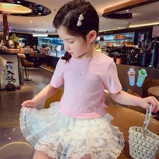 [B&G] Sét váy trắng tầng bồng bềnh, áo thun cotton hồng dễ thương cho bé gái từ 10-45kg(2-12 tuổi)