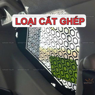 Tem trang trí kính hông 2 bên Xpander hình tổ ong phản quang sắc nét, chất liệu decal đen mờ cao cấp
