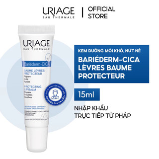 [HÀNG CÔNG TY] Kem dưỡng môi khô, nứt nẻ Uriage Bariederm Cica Levres Baume Protecteur (15ml)