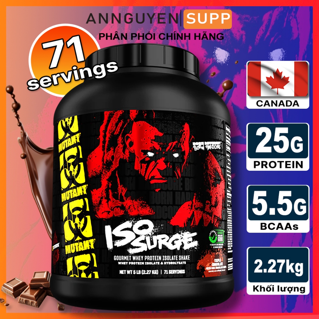 Mutant Iso Surge 23kg 71 Lần Dùng Bổ Sung Đạm Tăng Cơ Whey Protein 