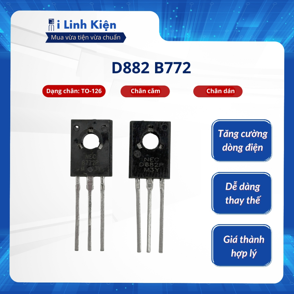 D882 2SD882 NPN Transistor 3A 40V TO-126 chính hãng. | Shopee Việt Nam