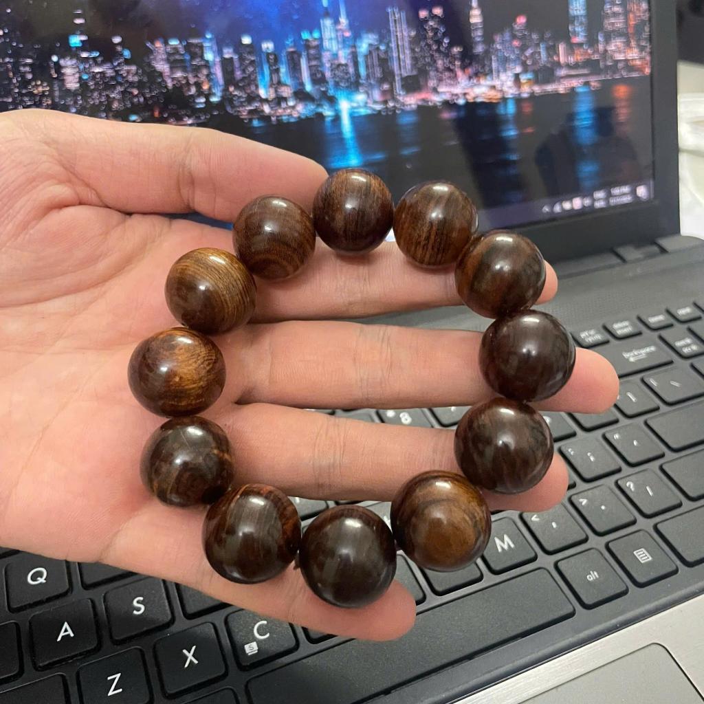 Vòng Tay Gỗ Vân Hổ Tự Nhiên Đẹp Cao Cấp Vân Gỗ Đẹp - Hạt Tròn nhiều size 12/14/16/18/20mm Phong Thuỷ May Mắn