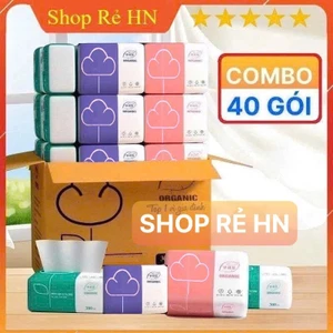Thùng 40 gói giấy ăn rút organic hàng cao cấp siêu dai mềm mại [SHOPMH1]