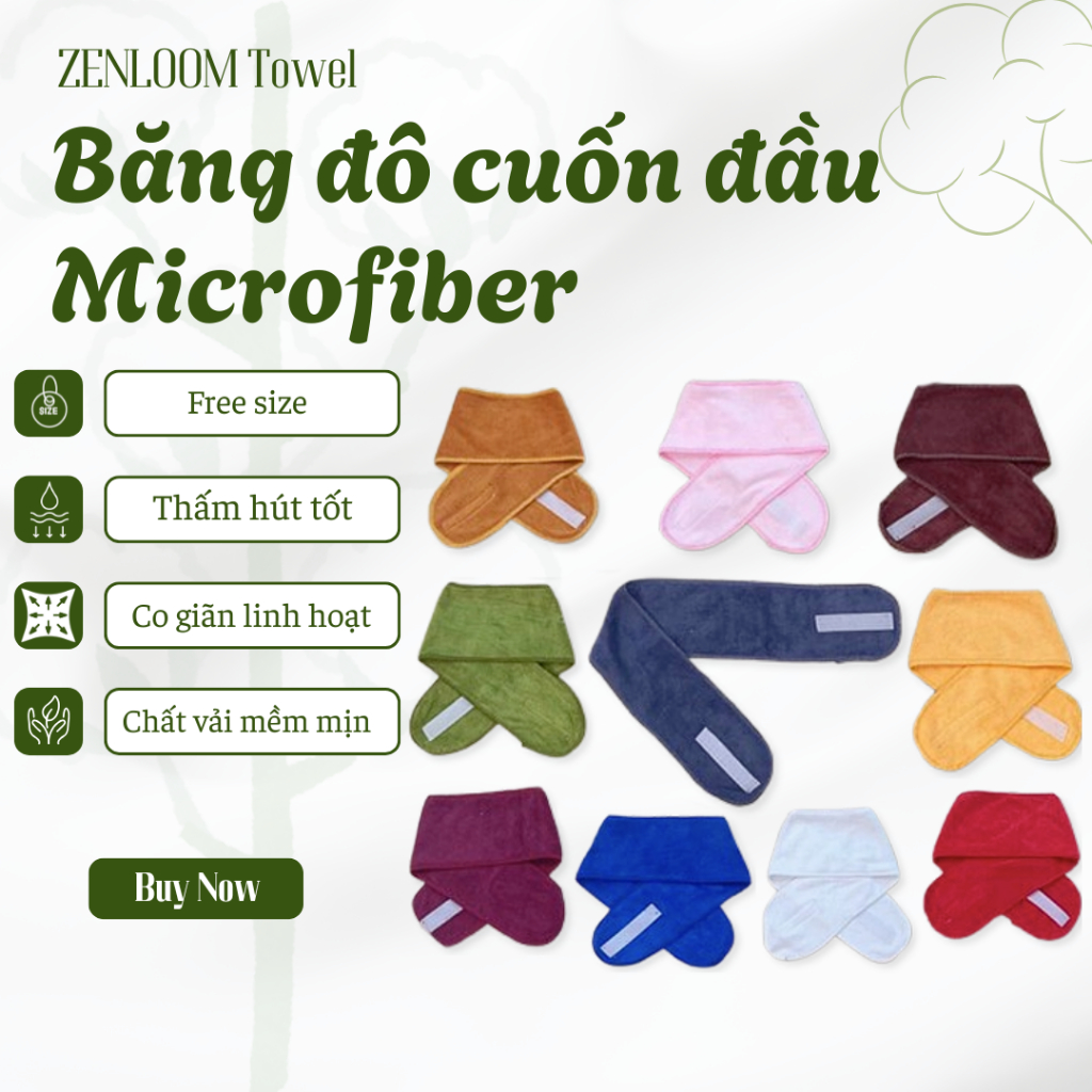 BĂNG ĐÔ QUẤN ĐẦU MICROFIBER – MỀM MỊN – CO GIÃN TỐT – CHUYÊN DỤNG CHO SPA, LÀM ĐẸP, RỬA MẶT