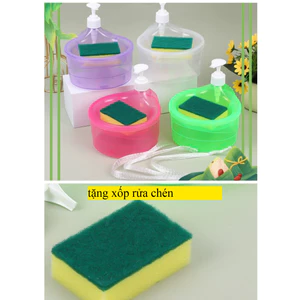 Hộp Đựng Nước Rửa Chén Đa Năng Có Ngăn Đựng Xà Bông-tặng kèm xốp rửa chén