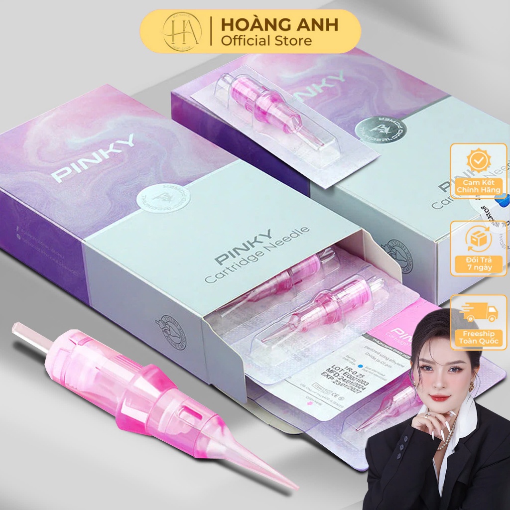 Kim Pen Pinky Hồng – Kim Phun Xăm Chính Hãng, Siêu Bén, Chuyên Dụng Phun Môi Mày Cho Thợ Thẩm Mỹ