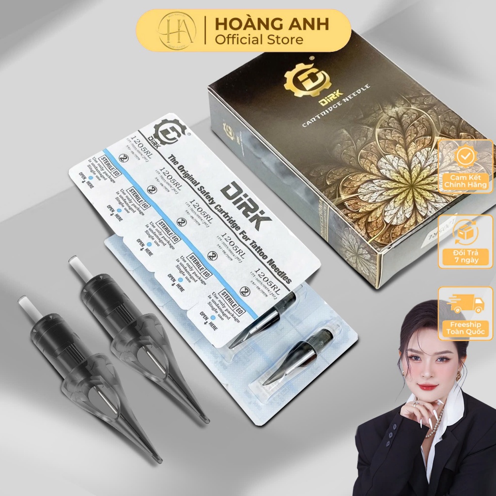 Kim Dirik Màu Đen – Kim Dành Cho Máy Pen Phun Xăm Thẩm Mỹ, Độ Bén Cao, Lên Màu Mịn Và Chuẩn