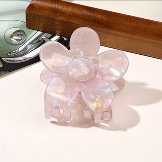 Kẹp tóc hoa năm cánh Acrylic ánh xà cừ màu sắc pastel ngọt ngào phong cách Hàn Quốc