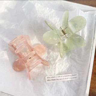 Kẹp tóc hoa năm cánh Acrylic ánh xà cừ màu sắc pastel ngọt ngào phong cách Hàn Quốc