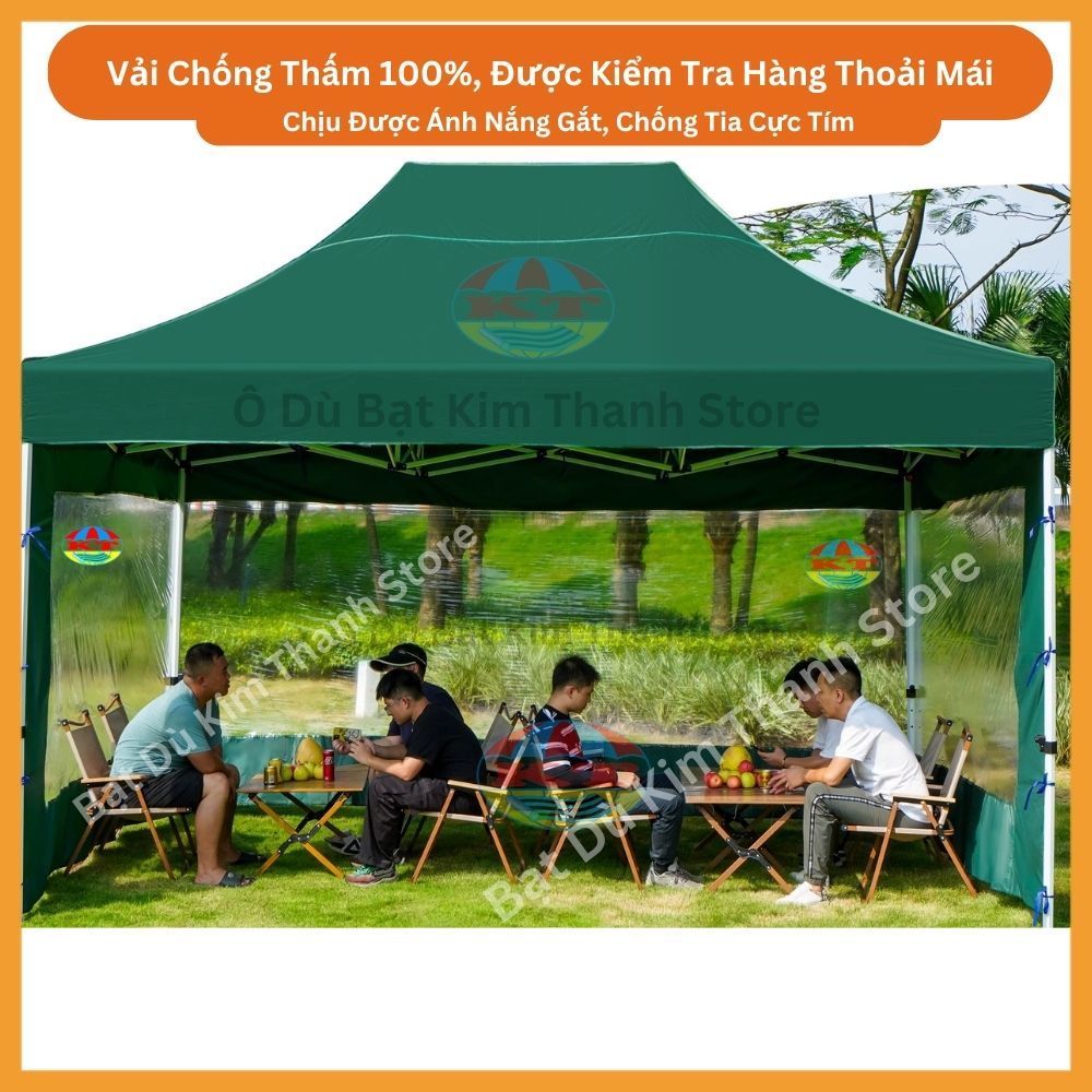 [Hàng Chuẩn - Màu Xanh Lá] Nhà Bạt Di Động Gấp Gọn 3M X 3M; 2M x 2M Che Nắng Mưa Ngoài Trời, Khung Thép Sơn Tĩnh Điện