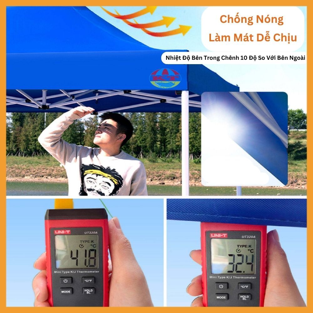 [Hàng Chuẩn - Màu Xanh Lá] Nhà Bạt Di Động Gấp Gọn 3M X 3M; 2M x 2M Che Nắng Mưa Ngoài Trời, Khung Thép Sơn Tĩnh Điện