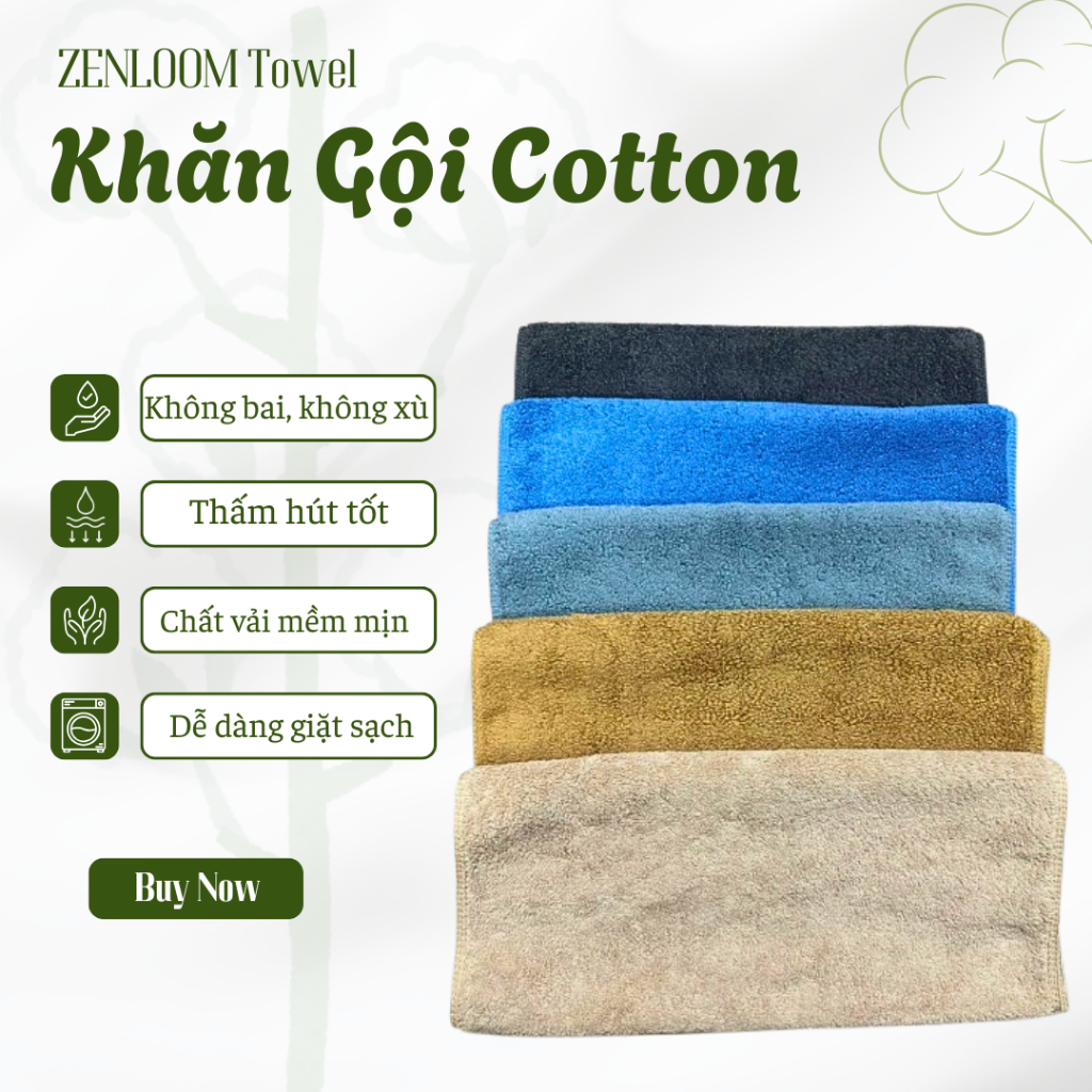 Khăn Gội 40x80 Cotton Siêu Dày 190gr – Mềm Mịn, Thấm Hút Tốt, Không Xù Lông – Khăn Lau Đầu Spa Salon Gia Đình
