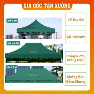 Tấm Bạt Mái Màu Xanh Lá Nhà Bạt 3M x 3M; 3M x 4,5M; 3M x 6M, 2M x 2M (chưa bao gồm khung xương)