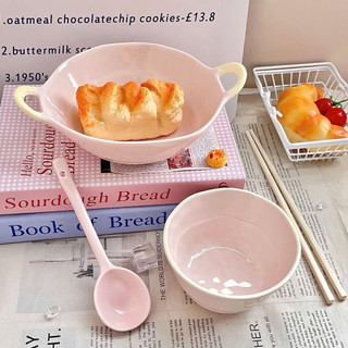 Bát sứ combo 4 món, bát to có quai cầm chống nóng màu pastel siêu xinh🌸🌸🌸