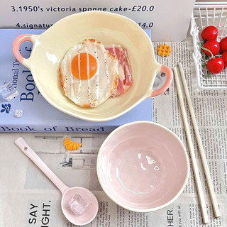 Bát sứ combo 4 món, bát to có quai cầm chống nóng màu pastel siêu xinh🌸🌸🌸