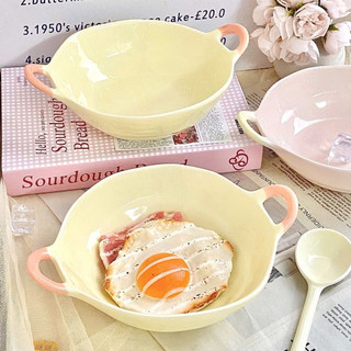 Bát sứ combo 4 món, bát to có quai cầm chống nóng màu pastel siêu xinh🌸🌸🌸