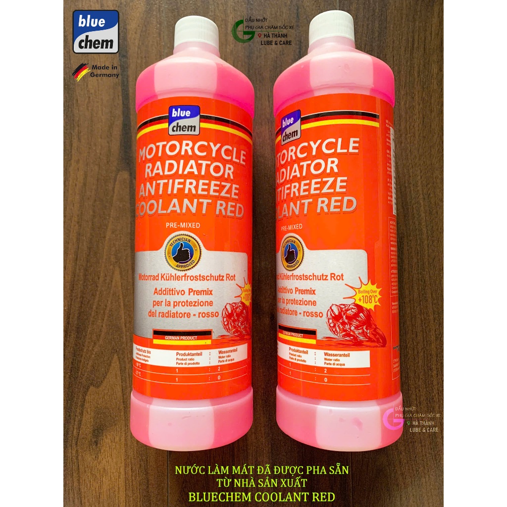 Nước làm mát Bluechem Radiator Antifreeze Coolant Red cho động cơ mô tô ...
