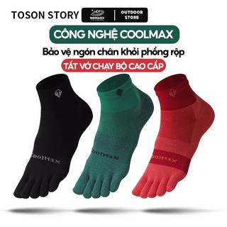 Tất vớ xỏ ngón nam nữ chạy bộ chống phồng rộp bảo vệ ngón chân công nghê coolmax thoáng khí nhanh khô TOSON STORY